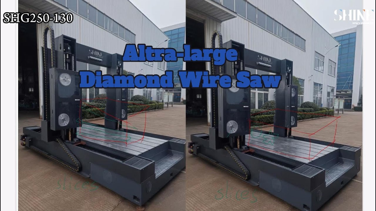 Altra Large Diamond Wire Saw Cutting Machine SHG250-130 for Big Size Graphite Cut.